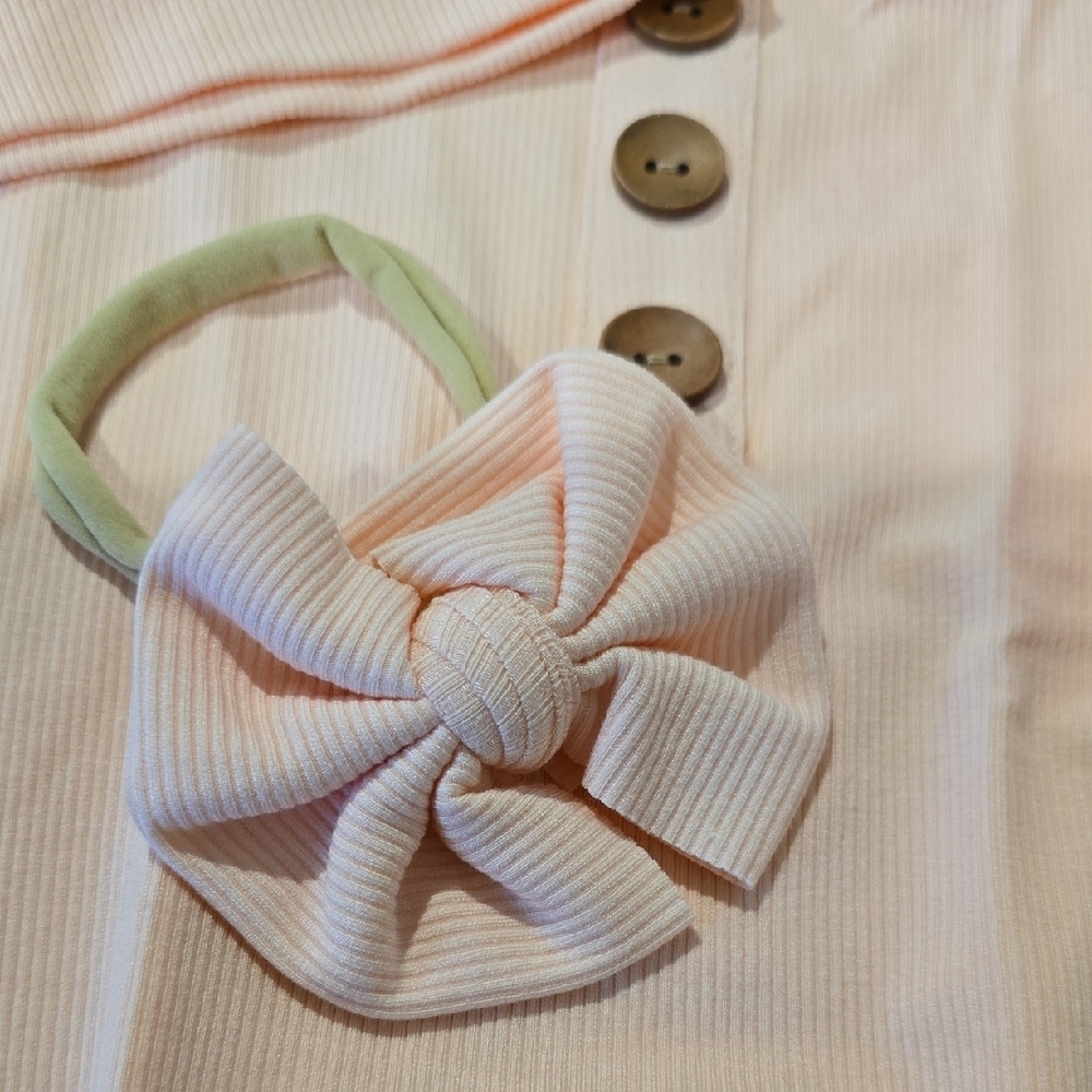 Caden Lane Peach Buttoned Sleep Sack - Picture 6 of 8